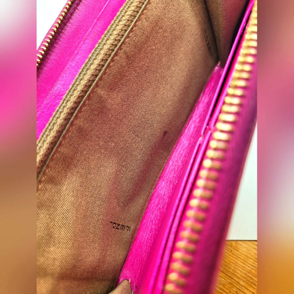 Rare Fendi Metallica Hot Pink Zip Around Wallet